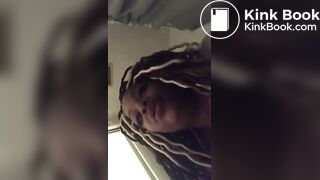 Black girl smoking and plopping