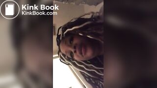 Black girl smoking and plopping