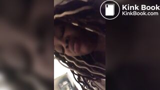 Black girl smoking and plopping