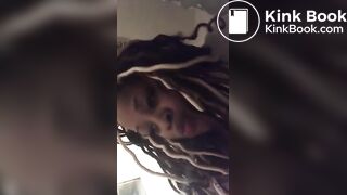 Black girl smoking and plopping