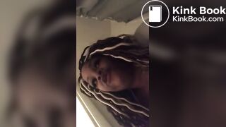 Black girl smoking and plopping