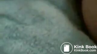 Pulling feces out ouf her ass