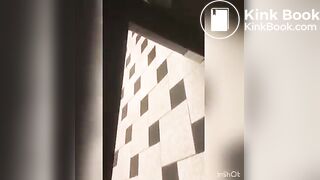 Black girl poops in public toilet