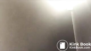 Black girl poops in public toilet