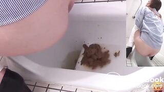 Japanese girls diarrhea on toilet