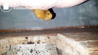 selfie of shitting in public toilet