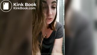 Young british girl on toilet