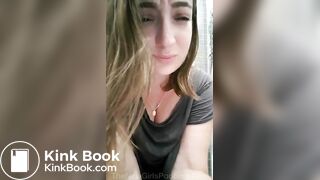 Young british girl on toilet