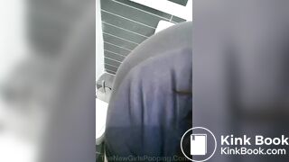 Young british girl on toilet