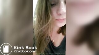 Young british girl on toilet