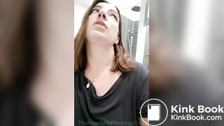 Young british girl on toilet