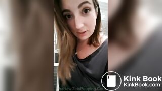 Young british girl on toilet