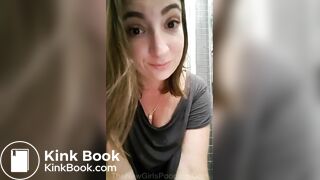 Young british girl on toilet