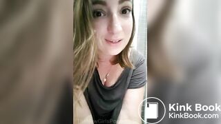 Young british girl on toilet