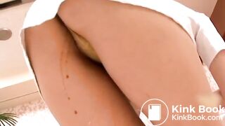 Liquid diarrhea in white pants