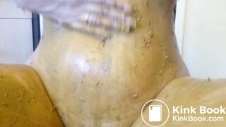 MILF plays with shit