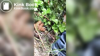 Dropping a big pile in her neighbour's garden.