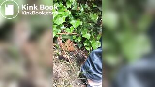 Dropping a big pile in her neighbour's garden.