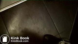 Dirty girl shits on public toilet seat