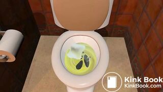 Shrunken Man Down The Toilet