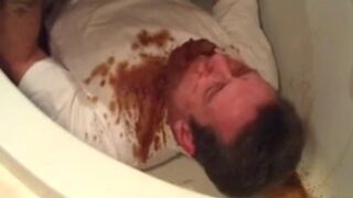 Diarrhea on husbands face