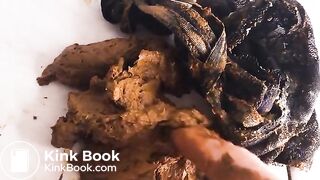 Stuffing panties in ass and shitting them out