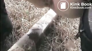 Shit and piss near the railroad