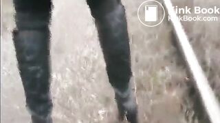 Shit and piss near the railroad