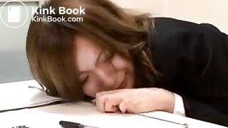 Pantypoop White Thong in a Meeting (Japanese)