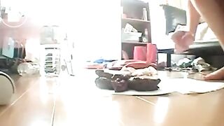 Asian pooping on the floor