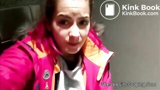 Shy girl has diarrhea in public toilet