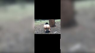 she poops in the forest