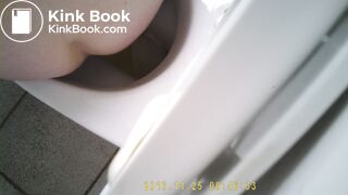 girl pops nice turd on toilet