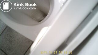 girl pops nice turd on toilet