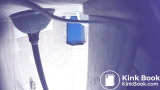 Korean girl taking shit in the toilet