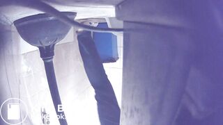 Korean girl taking shit in the toilet