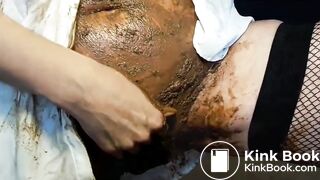 sexy girl with a mask pooping - video 2