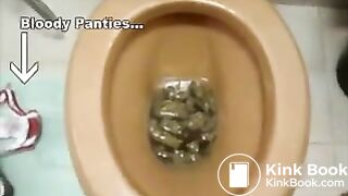 Girl Squatting Over Toilet Shitting