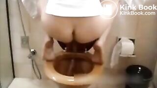 Girl Squatting Over Toilet Shitting