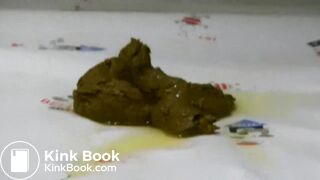 Naughty girl poops on public baby changing table