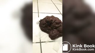 Huge poop on the bathroom floor