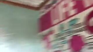 Black girl poops in public toilet - video 3