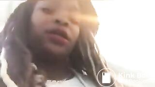 Black girl poops in public toilet - video 3