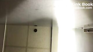 Black girl poops in public toilet - video 3
