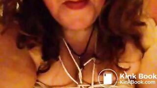 Pig eats shit in public restroom.