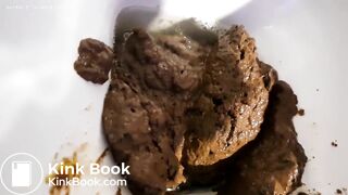 Blonde girl shit and chokes toilet.