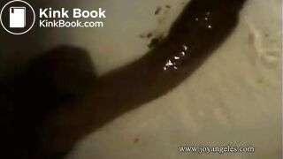 girl with sexy body shitting long turd in toilet