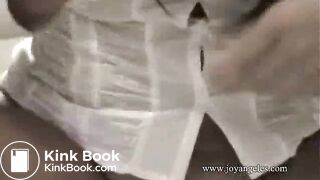 girl with sexy body shitting long turd in toilet