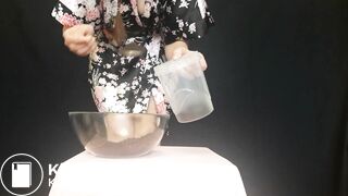 sexy girl with mask shits and pisses