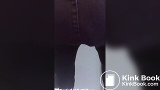Asian amateur pooping her jeans
